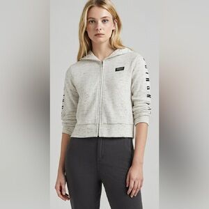 Pink Victoria secrets white cream full zip hoodie size S